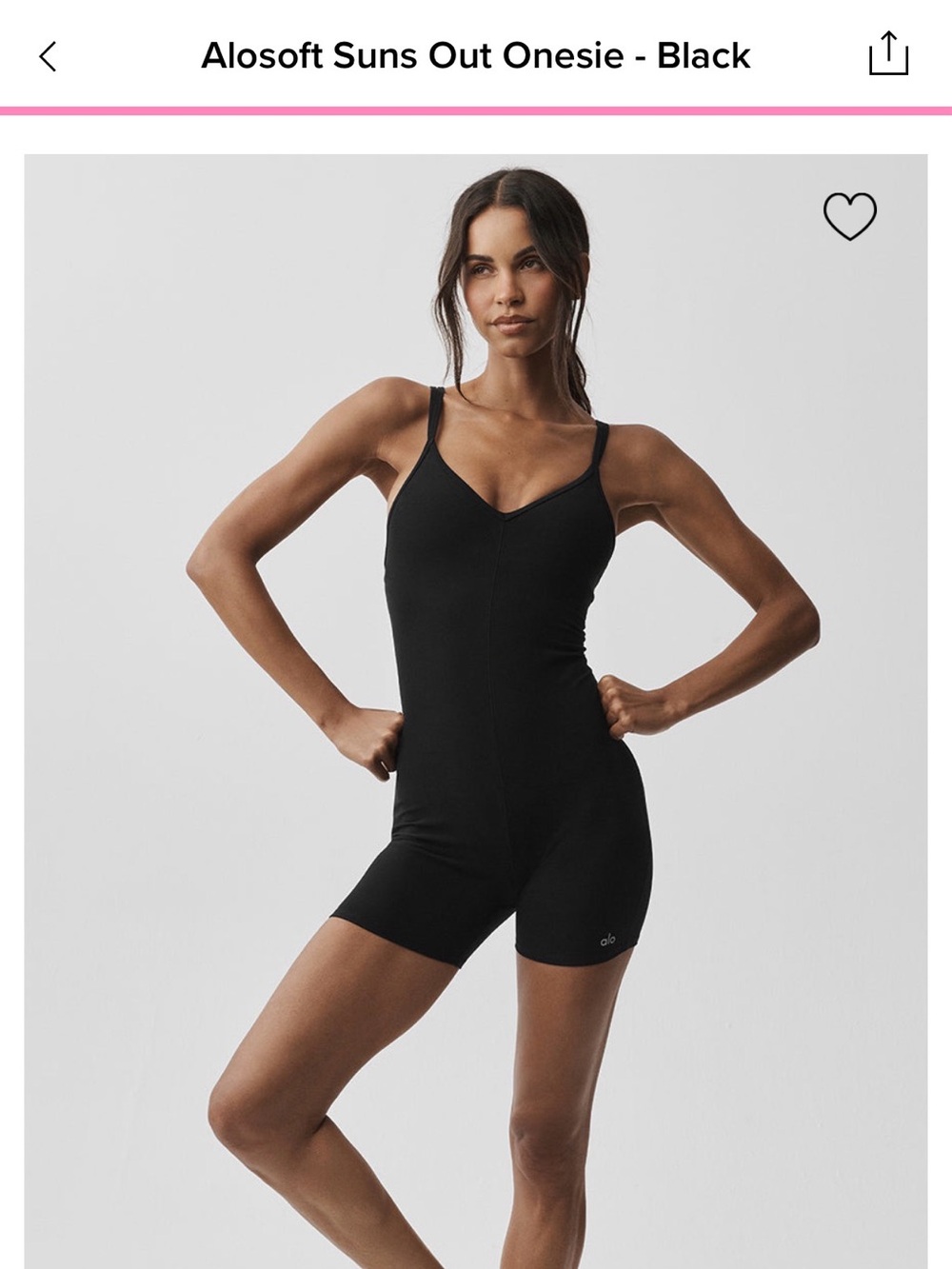 ALO Yoga - XS- Black Alosoft Suns Out Onesie